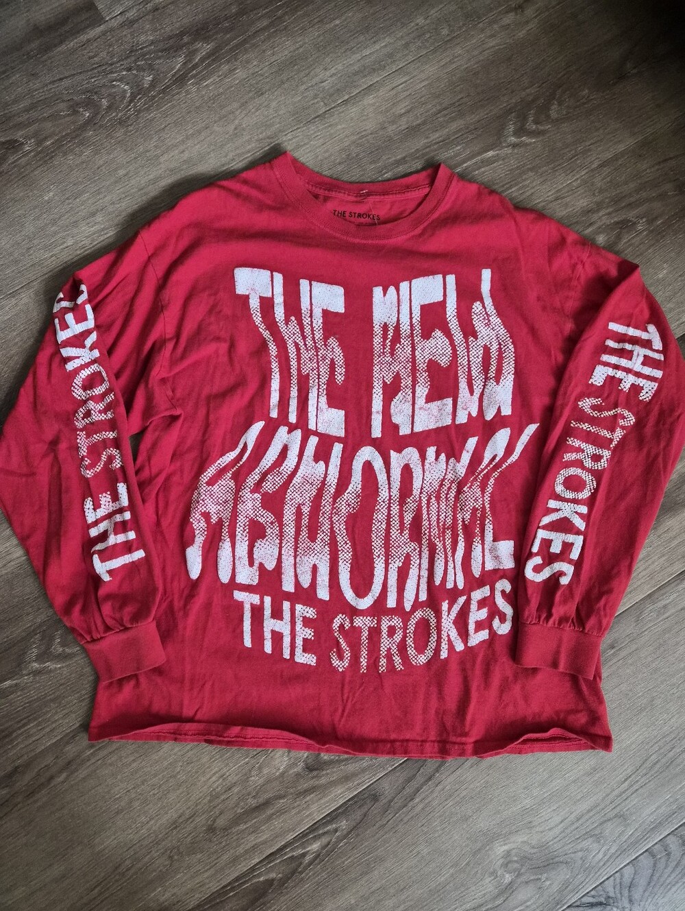 The Strokes Red Graphic Long Sleeve Band Tee